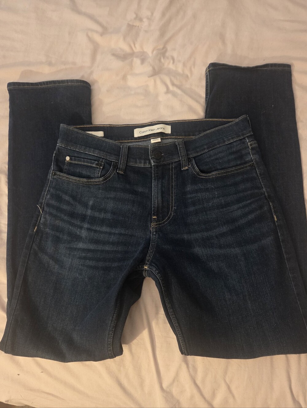 Calvin Klein Jeans Straight Leg Dark Wash Denim Jeans Men's